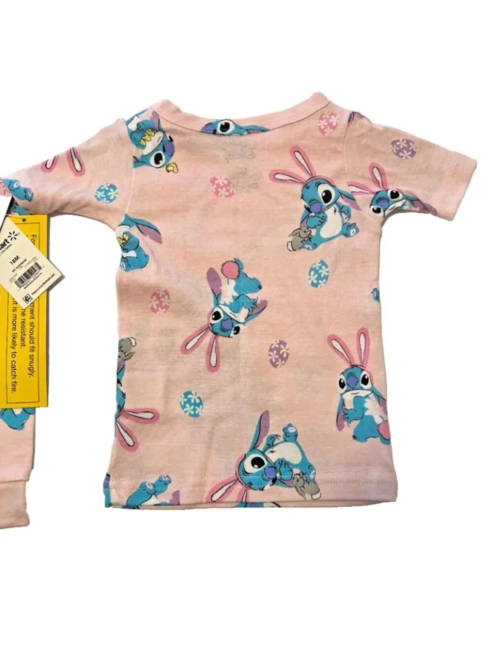 Disney Stitch Pink Easter Bunny Kids Pajamas Sz 18M